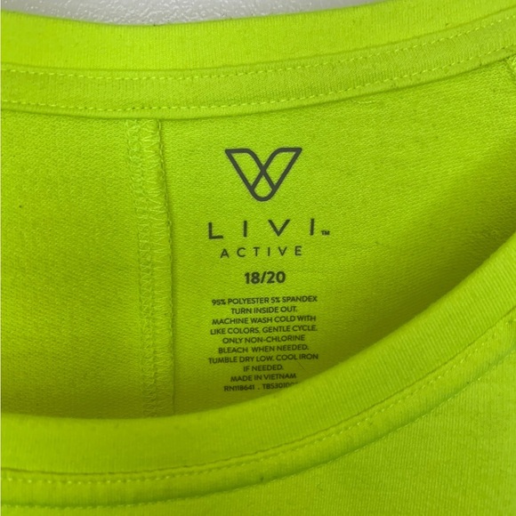 Livi Active Women’s Long Sleeve High Low Yellow Green Lightweight Top Size 18/20 - Picture 3 of 7